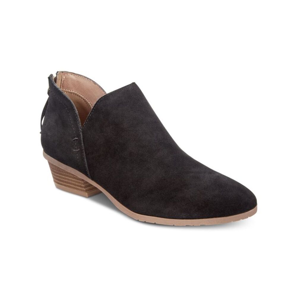 REACTION KENNETH COLE Womens Black Notched At Sides Almond Leather Booties 7.5